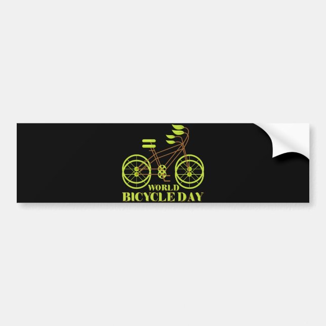 Adesivo Para Carro Dia Mundial da Bicicleta (Frente)