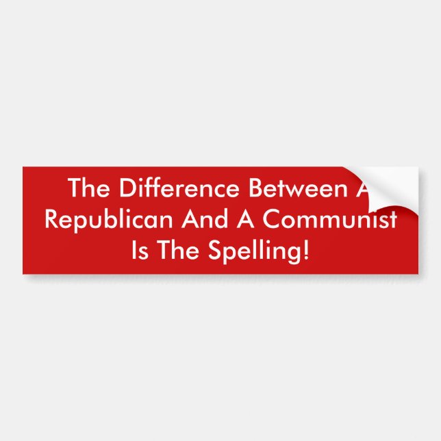 Adesivo Para Carro Diferença Entre Um Republicano E Um Comunista (Frente)