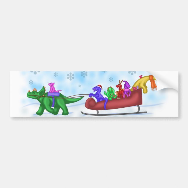 Adesivo Para Carro Dinosaur Sleigh Ride (Frente)