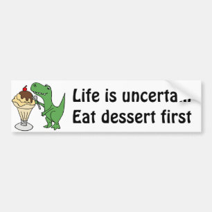 Adesivo Para Carro Dinossauro de T-Rex que come o Sundae do sorvete