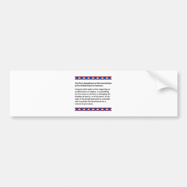 Adesivo Para Carro Direitos de primeira alteração (Frente)