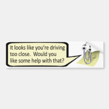 "Dirigindo Muito Perto?" Clippy