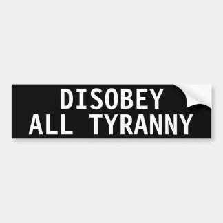 ADESIVO PARA CARRO DISOBEY ALL TYRANNY