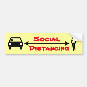 Adesivo Para Carro Distância social do ciclista