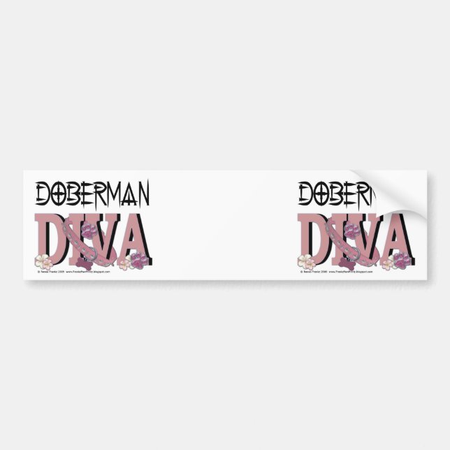 Adesivo Para Carro DIVA do Doberman (Frente)