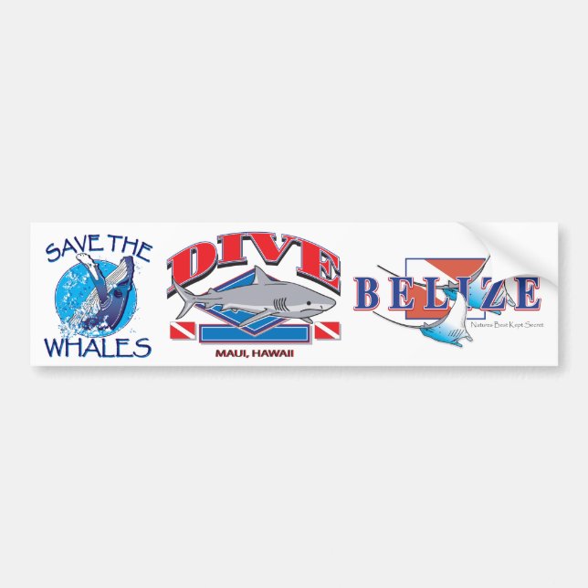 Adesivo Para Carro Dive Hawaii, (Frente)