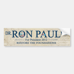 Adesivo Para Carro DM do Dr. Ron Paul para Prresident 2012