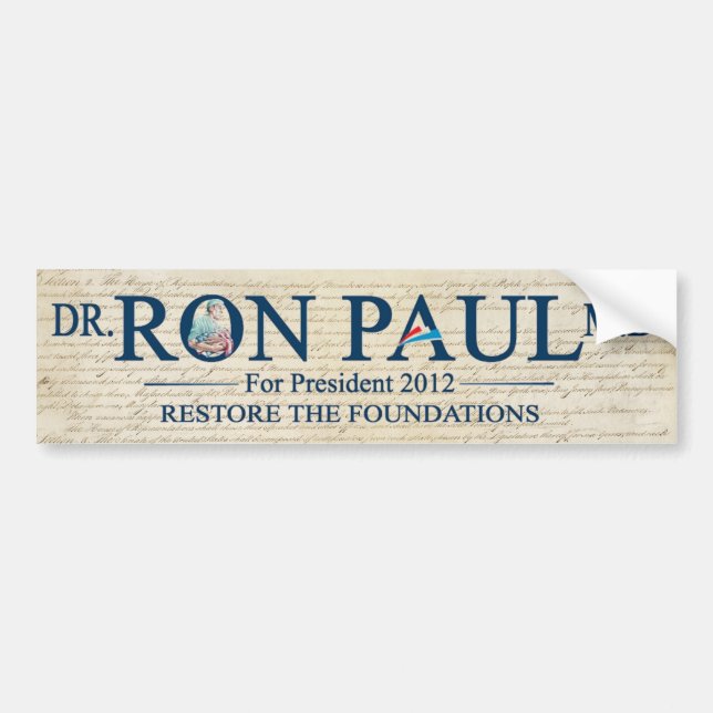 Adesivo Para Carro DM do Dr. Ron Paul para Prresident 2012 (Frente)