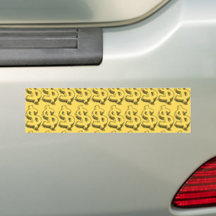 Adesivo Para Carro dolar dourado