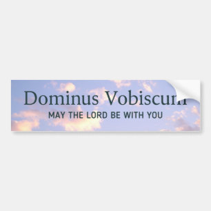 Adesivo Para Carro Dominus Vobiscum Trad Católico Céu Azul de Massa L