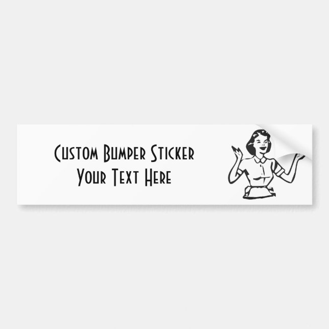 Adesivo Para Carro Dona de casa ocupada retro (Frente)