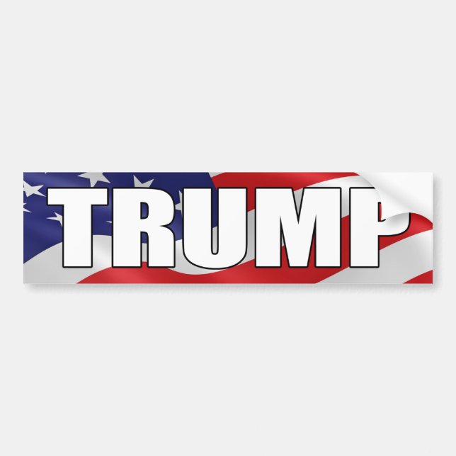 Adesivo Para Carro DONALD TRUMP BOLD American Flag Bumper Sticker (Frente)