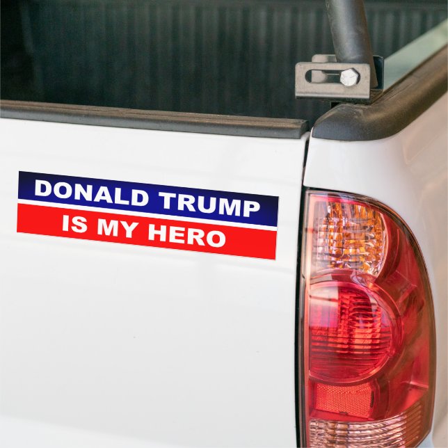 Adesivo Para Carro Donald Trump é meu Herói Vermelho, Branco e Azul (No caminhão)