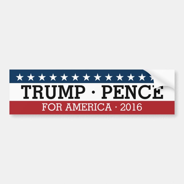 Adesivo Para Carro Donald Trump Mike Pence - Design tradicional 2016 (Frente)