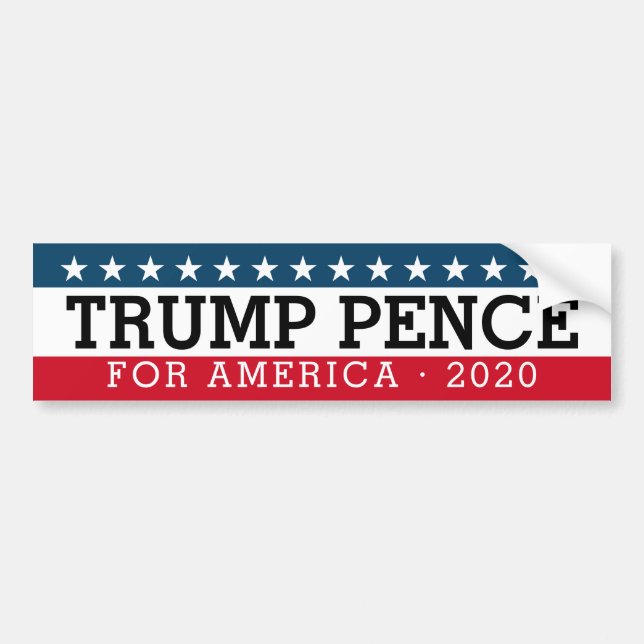 Adesivo Para Carro Donald Trump Mike Pence - Design tradicional 2020 (Frente)