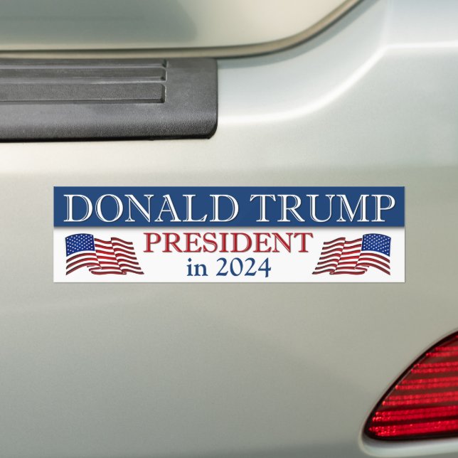 Adesivo Para Carro Donald Trump Presidente em 2024 Patriótico (No carro)