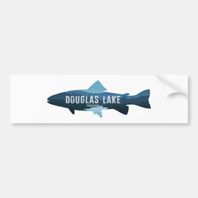 Adesivo Para Carro Douglas Lake Tennessee Fish (Frente)