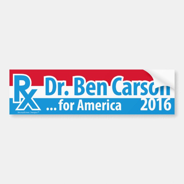 Adesivo Para Carro Dr. Ben Carson 2016 - prescrição para América (Frente)