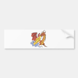 Adesivo Para Carro dragão que respira fogo vermelho