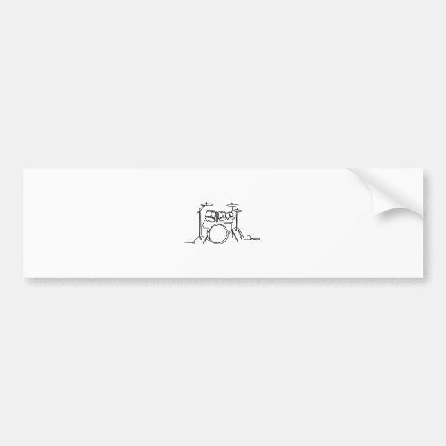 Adesivo Para Carro Drummer Music Design Um Tambor De Linha (Frente)