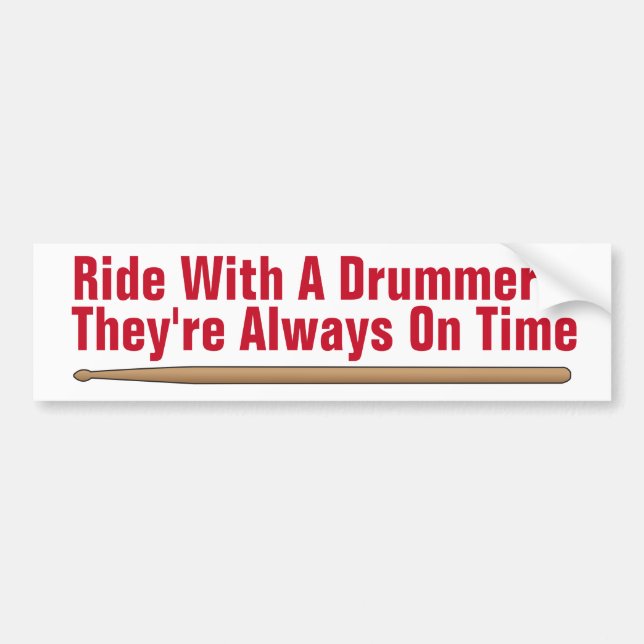 Adesivo Para Carro Drummer Sempre no Tempo Divertido (Frente)