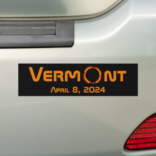Adesivo Para Carro Eclipse Solar Totalmente Vermont 2024 (No carro)