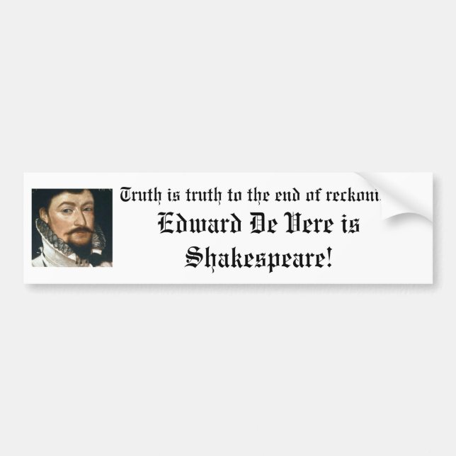 Adesivo Para Carro Edward De Vere é Shakespeare! (Frente)