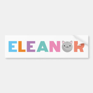 Adesivo Para Carro Eleanor Cinza ou Ginger Cat Bumper Sticker