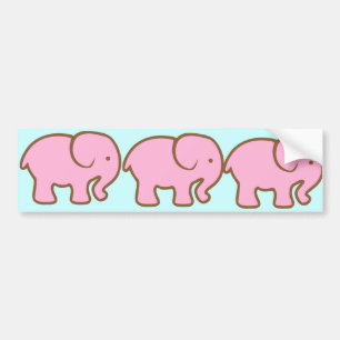 Adesivo Para Carro Elefante cor-de-rosa grande
