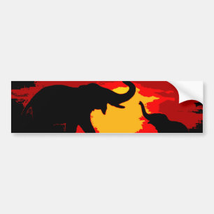 Adesivo Para Carro Elefante, Elefante Bebê e Sunset