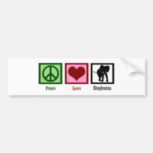 Adesivo Para Carro Elefantes do amor da paz