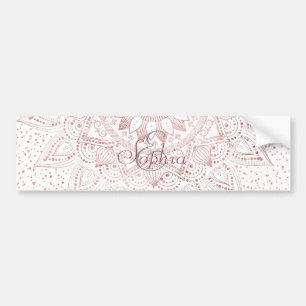 Adesivo Para Carro Elegante rosa dourada mandala confetti design
