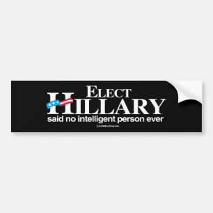 Adesivo Para Carro Eleja Hillary não disse nenhuma pessoa inteligent