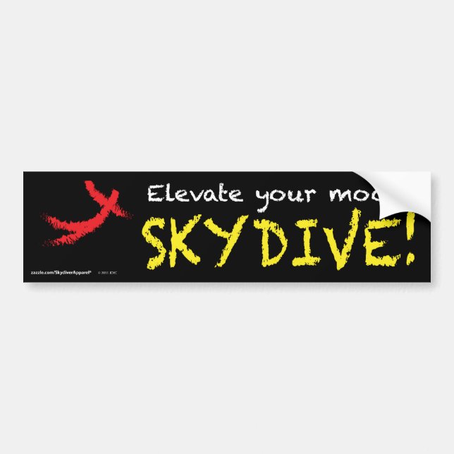 Adesivo Para Carro Eleve seu humor. SKYDIVE! (Frente)