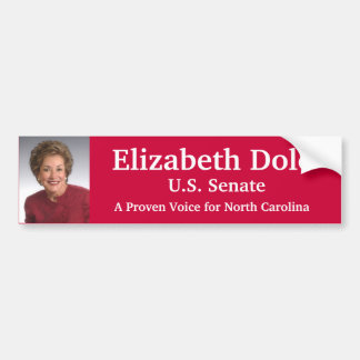 Adesivo Para Carro Elizabeth Dole para o Senado dos E.U.