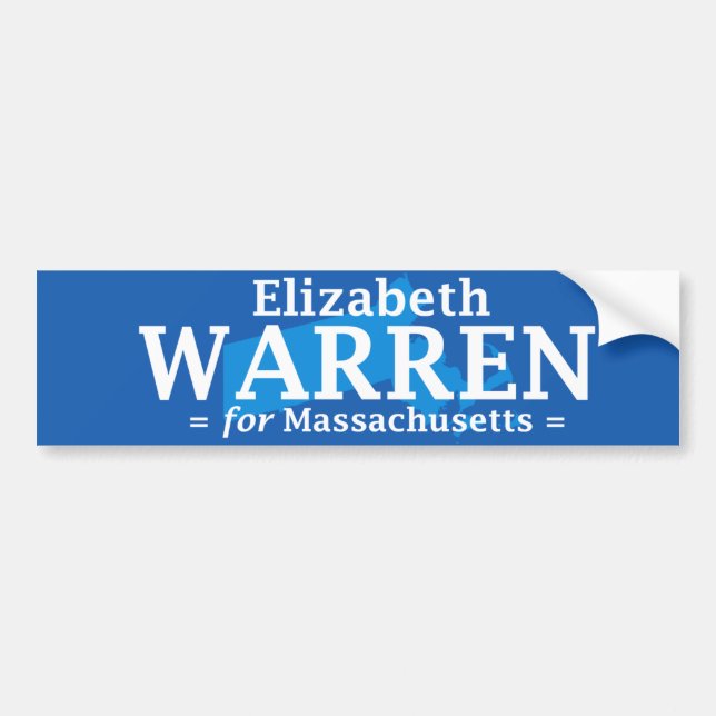Adesivo Para Carro Elizabeth Warren para Massachusetts (Frente)