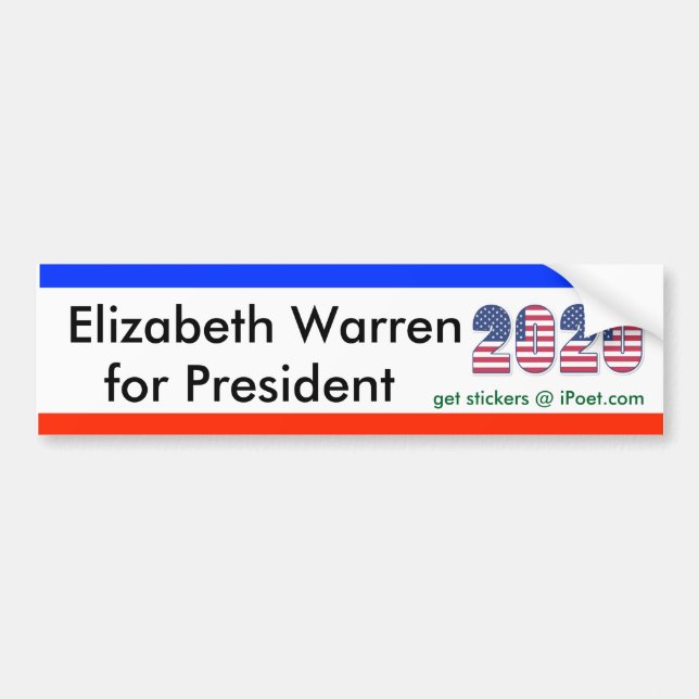 ADESIVO PARA CARRO ELIZABETH WARREN PARA O PRESIDENTE 2020 (Frente)