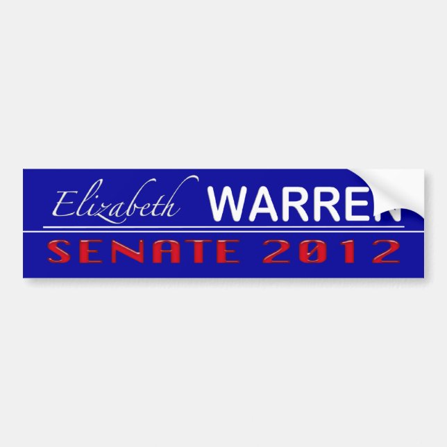 Adesivo Para Carro Elizabeth Warren para o Senado 2012 (Frente)