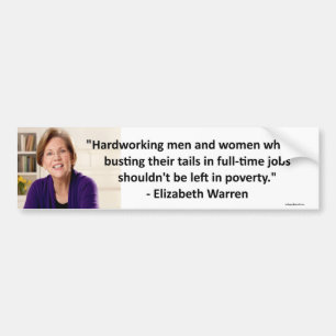 Adesivo Para Carro Elizabeth Warren - trabalhador