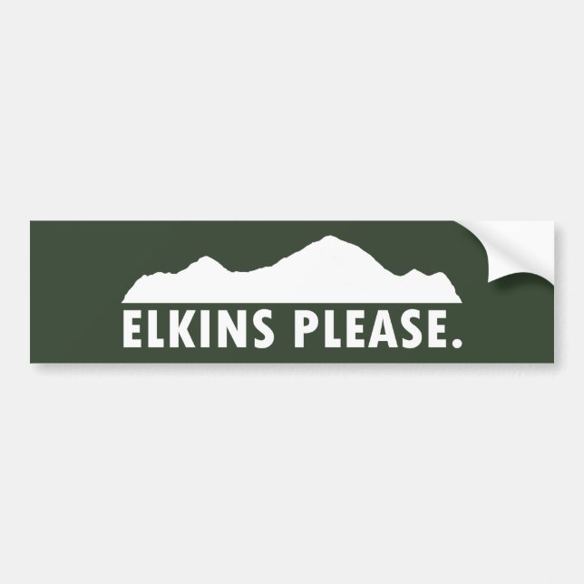 Adesivo Para Carro Elkins West Virginia, por favor (Frente)