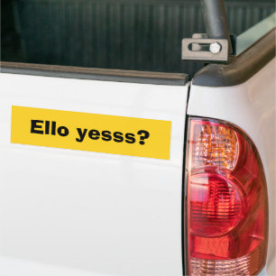 Adesivo Para Carro Ello Yesss Engraçado Citação com Texto Preto