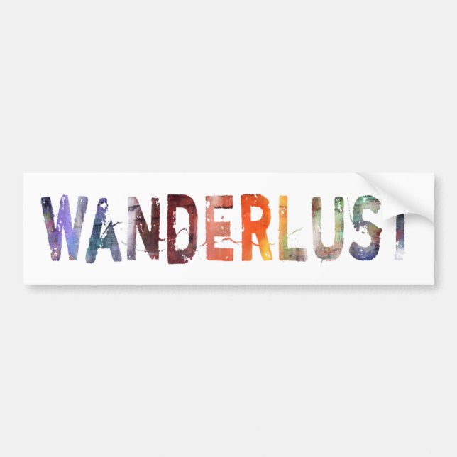Adesivo Para Carro Em uma palavra: Wanderlust (Frente)