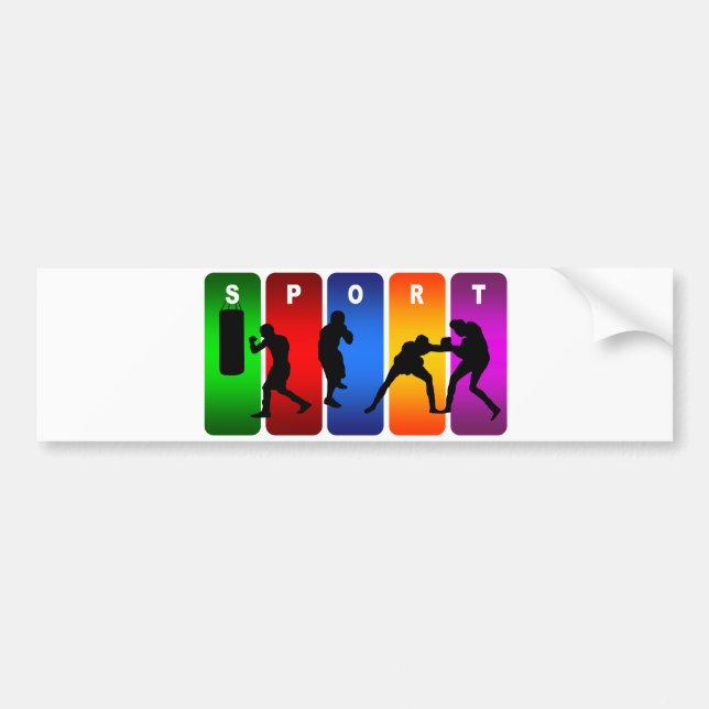 Adesivo Para Carro Emblema multicolorido do encaixotamento (Frente)