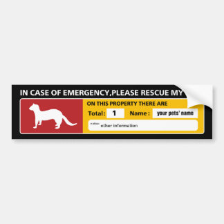 Adesivo Para Carro Emergency Sticker (ferret)
