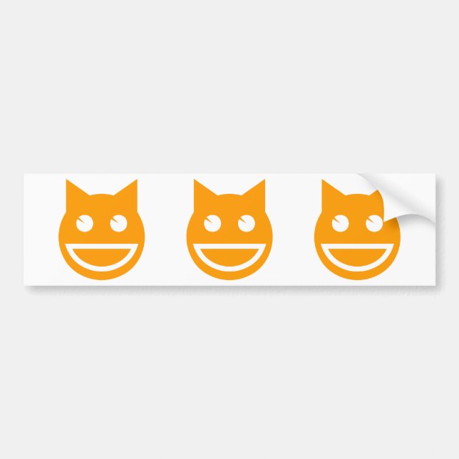 Adesivo Para Carro Emoji Cat Sorridente (Frente)