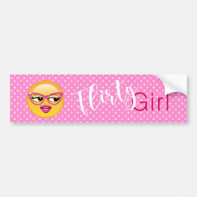 Adesivo Para Carro Emoji Flirty Girl ID227 (Frente)