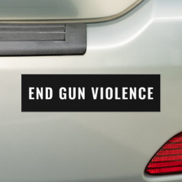 Adesivo Para Carro End Gun Violence texto branco preto minimalista