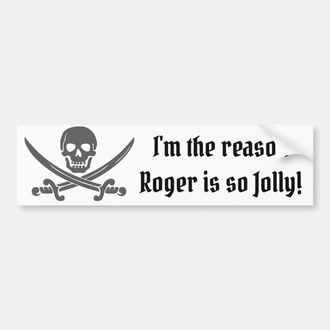 Adesivo Para Carro Engraçado citação pirata com Jolly Roger (Frente)