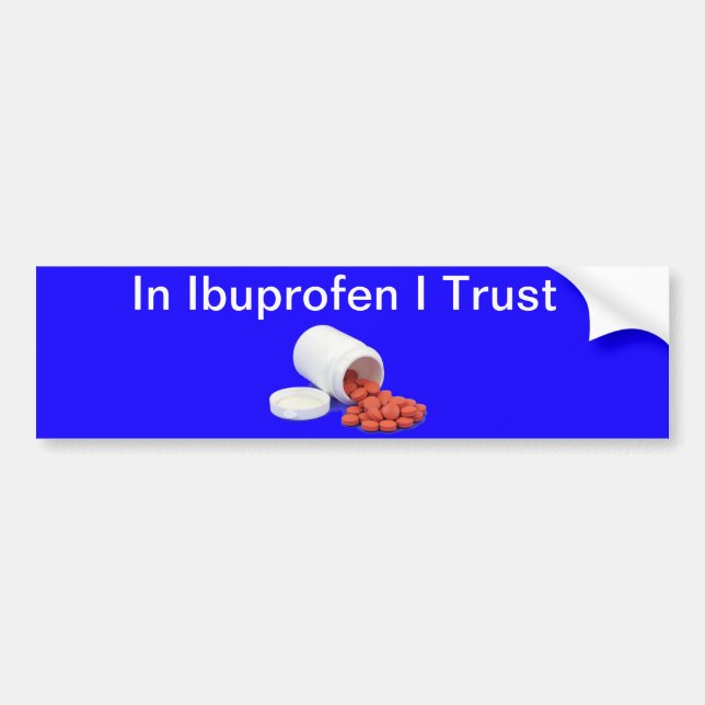 Adesivo Para Carro Engraçado Ibuprofen Bumper Sticker (Frente)