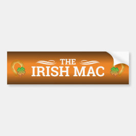 Adesivo Para Carro ENGRAÇADO IRLANDÊS MAC | Texto BRANCO em LARANJA